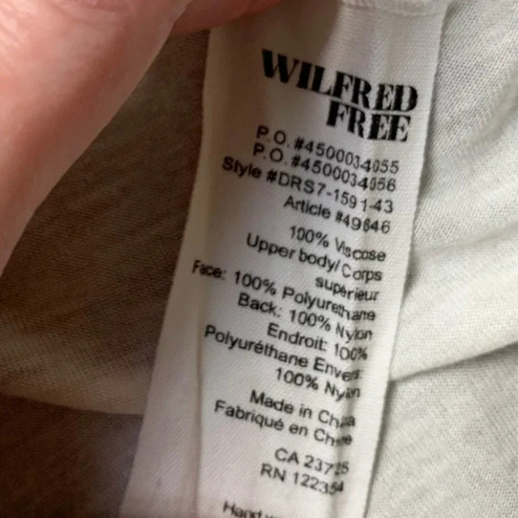 Aritzia Wilfred Free Simone Top Faux Leather Side Slit white Black Size XXS - Picture 12 of 13